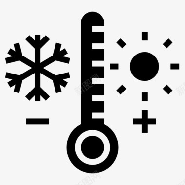 气候图标温度冷热图标