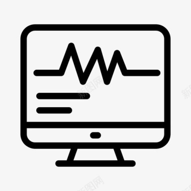 液晶钟图标液晶屏脉冲显示器工程线符号图标