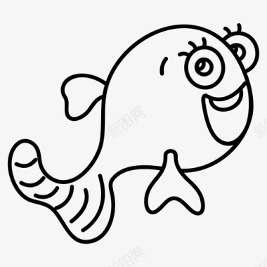 快乐鱼水生动物生物图标