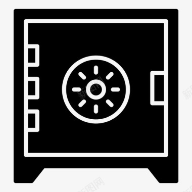 大脑数字科技储物柜银行储物柜银行金库图标