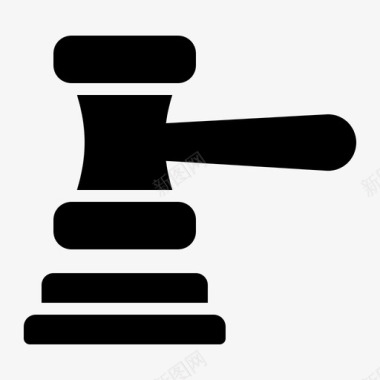 锤子法律锤子木槌法官图标