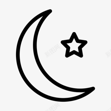 月亮星光自然夜晚图标