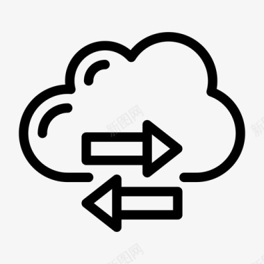 云存储数据库存储云接收方图标