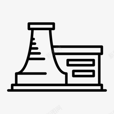 四周放射核电站能源工厂图标