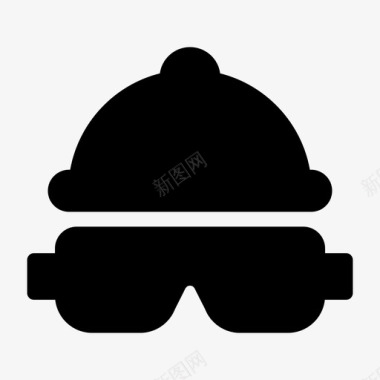 帽子符号头盔眼镜建筑帽子图标