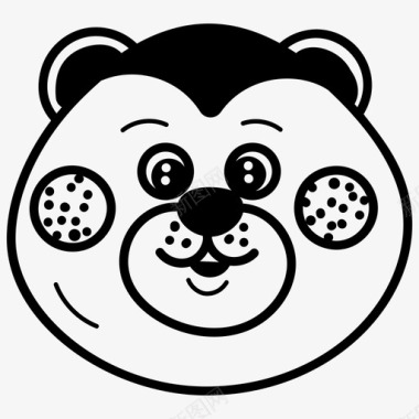 可爱的泰迪熊动物卡通熊脸图标