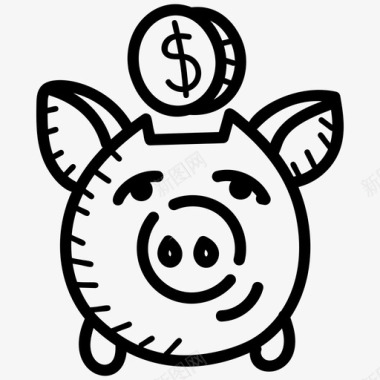 小猪小猪钱箱金融储蓄货币储蓄图标