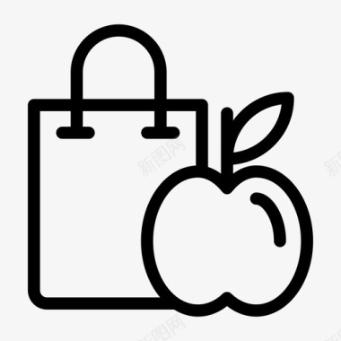 苹果购物包饮食图标