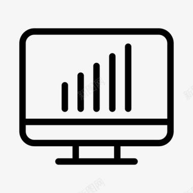 矢量监视器图标在线图图表监视器图标