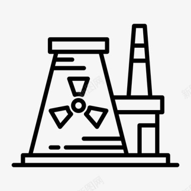 核辐射污染发电厂能源工业图标