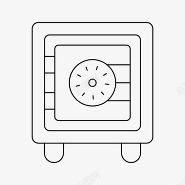 彩绘储物柜保险库储物柜保险箱图标