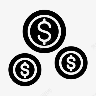 电子商务美元硬币货币图标
