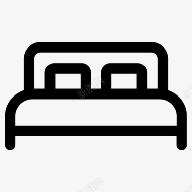 床床卧室双人床图标