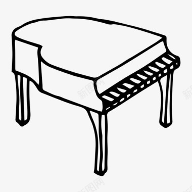钢琴手绘音乐图标
