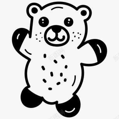 卡通泰迪狗可爱的泰迪熊动物卡通熊脸图标