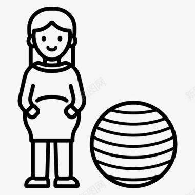 产前普拉提怀孕锻炼孕妇图标