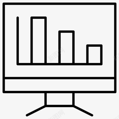 监视器计算机图表监视器图标
