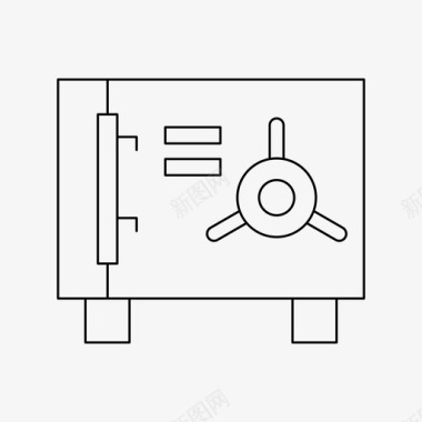 彩绘储物柜保险库储物柜保险箱图标