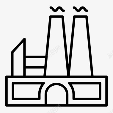 蒸汽式电站工厂核电站图标
