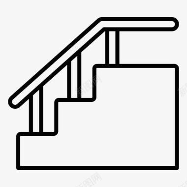 楼梯间设计楼梯楼梯间室内和建筑线矢量图标集图标