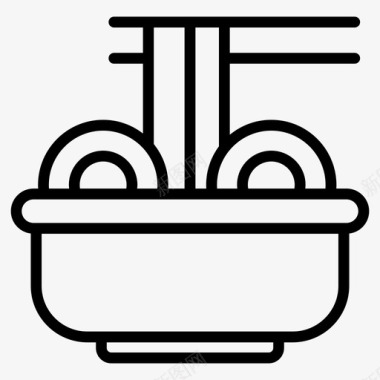 面条碗筷子菜图标