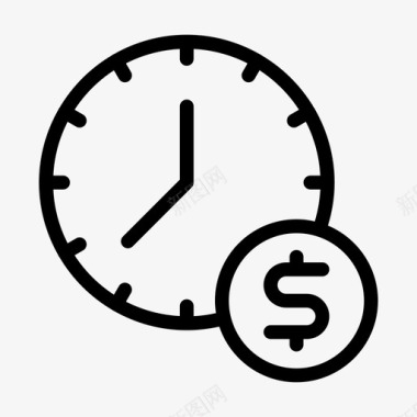 扁平金融时钟图标美元时钟货币储蓄图标