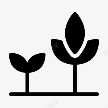 生长植物绿色叶子图标