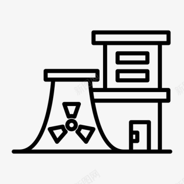 核辐射污染发电厂能源工厂图标