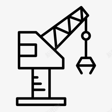 吊钩机械起重机建筑吊钩图标