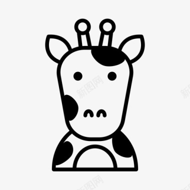 长颈鹿动物脸可爱的动物图标