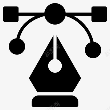 创意羽毛钢笔bzierbeziercurve图标