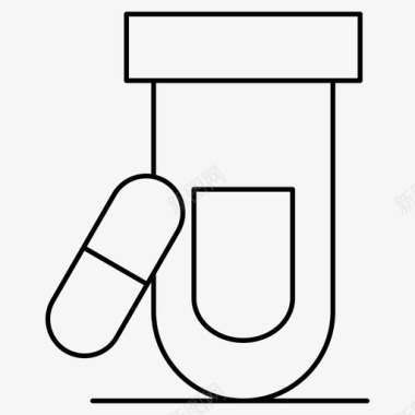化学研究试管试管胶囊医学图标