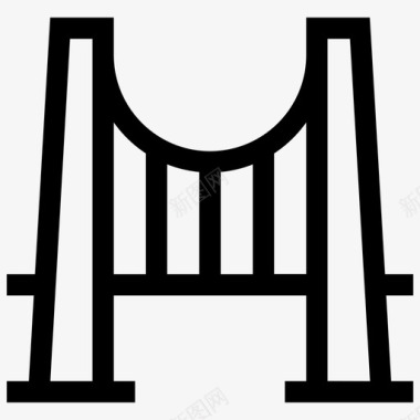桥梁桥梁建筑城市景观图标