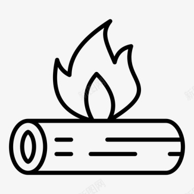 柴火烟熏营火篝火露营地图标