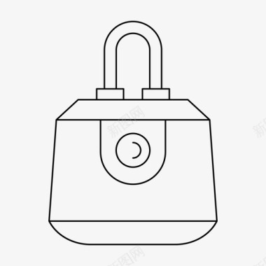 环保手袋手袋时尚手袋细线图标