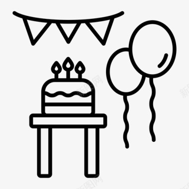 生日派对气球蛋糕图标