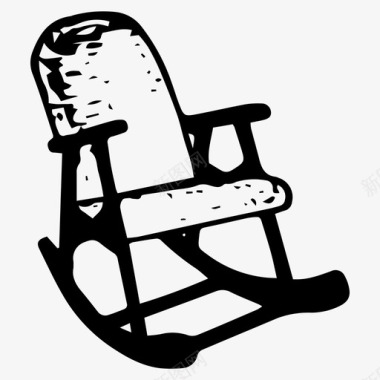 摇椅家具手绘图标