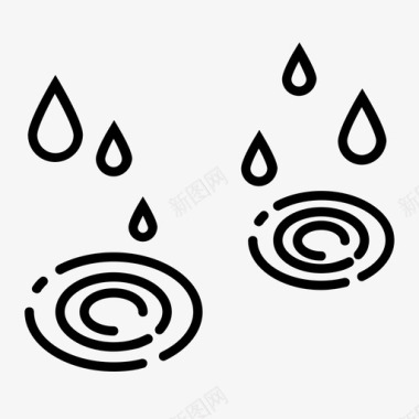 漂浮的雨滴水水滴雨图标