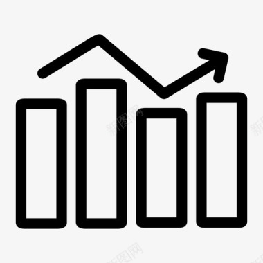 强劲增长条形图图表图标
