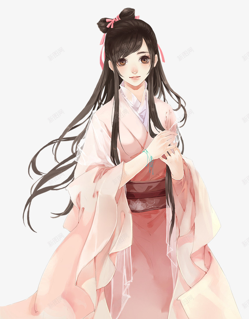 粉裙少女png免抠素材_88icon https://88icon.com 粉裙 少女