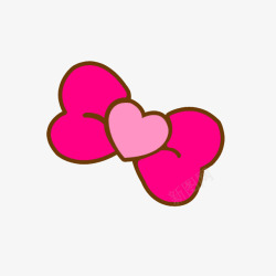 手绘蝴蝶结图案照片可爱卡通美化装饰免扣透明PS素材