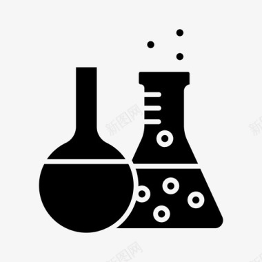 艺术生教育烧瓶实验室科学图标