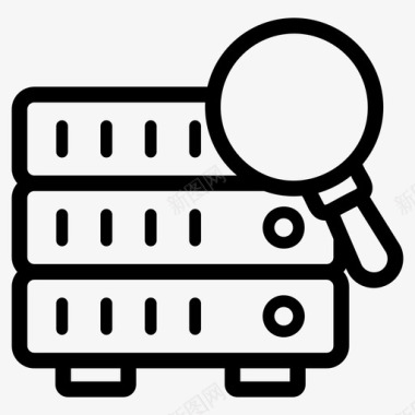 数据中心服务器搜索大数据查找数据库图标