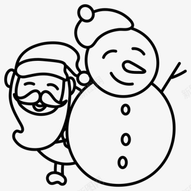 雪人圣诞字符颗粒雪图标