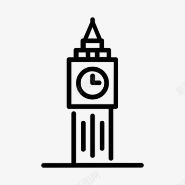 伦敦大本钟建筑城市图标