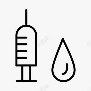 注射和血液药物水图标