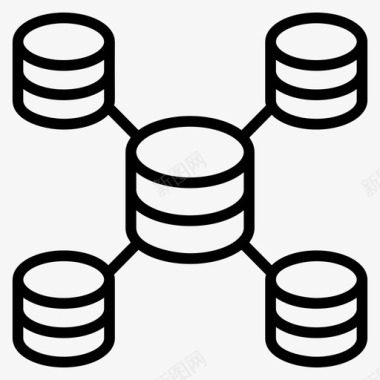 科学的化身数据库基础设施数据网络数据仓库图标