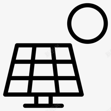 太阳能板太阳能光伏板太阳能发电图标