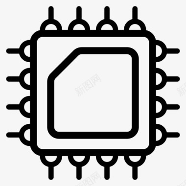 微芯片数字卡存储芯片图标
