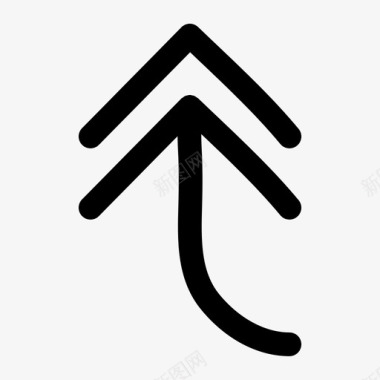 涂鸦指示箭头箭头V形方向图标